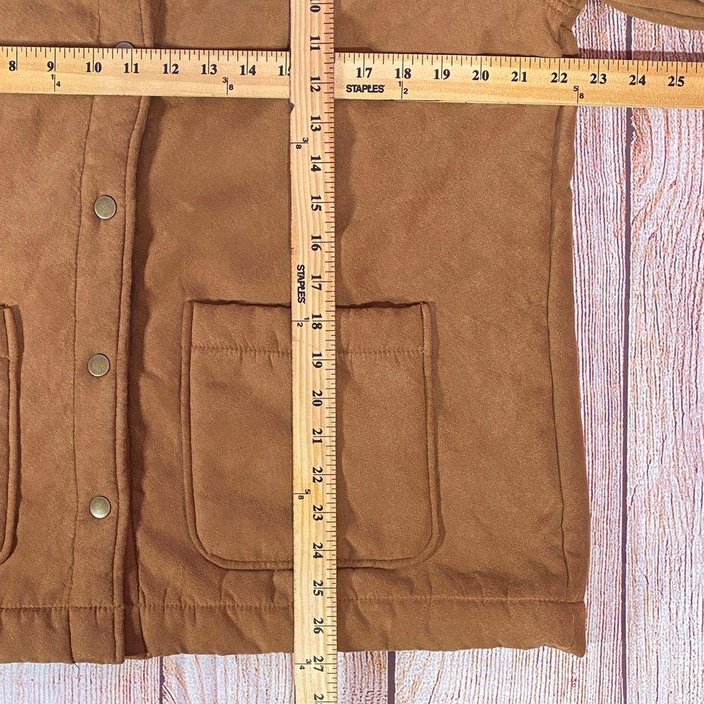 Boston Traders Sherpa Jacket Mens M Brown Fleece Lined Button Coat - Picture 8 of 10